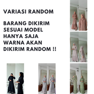 Sasya.clo - Sintia Long Dress + Outer Bahan Ceruty Babydoll Mix Brukat M L XL XXL / Baju Gamis Wanit