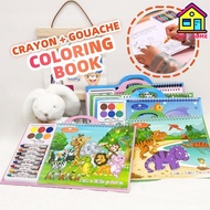 Kid Crayon Gouache Painting Book Set Children Art Painting Doodle Book Cartoon Drawing Coloring Book