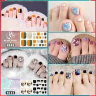 H151-164 3D Toenail Sticker Grid stripe Cartoon Gold Foil Geometric Fashion DIY Waterproof Nail Art 