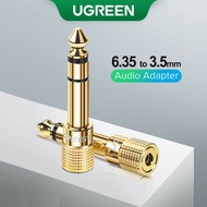 UGREEN 3.5mm to 6.35mm Stereo Aux Jack Headphone Adapter, Gold-Plated 3.5mm 1/8 inch To 6.35mm 1/4 i