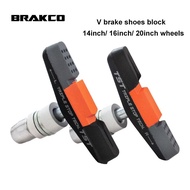 BRAKCO M-968V Bike V Brake Calipers Pads Shoes Blocks For 14/ 16/ 20 Inch Wheels Set Dahon Fohon Bro