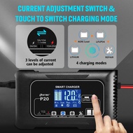 Car Motorcycle Battery Charger 12V20A24V10A Lead-Acid Battery AGM Smart Repair Charger