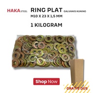 M10 PlateRing 1 KG / WP 10x23x1.5 Kiloan 1Kg Yellow Washer Plate 10 mm (1 Kilogram)