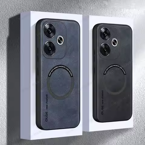 Fudna For POCO F6 Pro Case For POCO X6 Pro Leather Matte Phone Cover Magnetic Wireless Charging Case