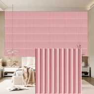 3d Wall Panels, 11.8” X 11.8" Pvc Wall Panel For Wall, 3d Fluted Wall Panels Pvc Panels Wall, Pink/w