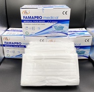 💚[มีสต็อก]หน้ากากอนามัย Famapro สีขาว (1 กล่อง มี 50 ชิ้น) แผ่นกรอง 4 ชั้น ใช้ปิด ปาก จมูก บรรจุใส่กล่องอย่างดี💖
