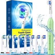 TEETHEORY Rotating Electric Toothbrush for Adults with 8 Brush Heads (2 Types), 4 Modes Deep Clean E