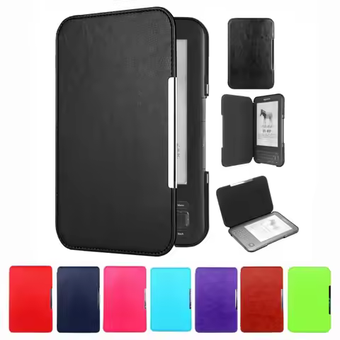 Ultra Slim Leather Cover Flip Folio Magnetic Cases Case For Amazon Kindle 3 3rd Gen Keyboard Ereader