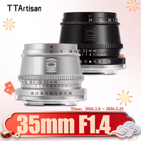 TTArtisan APS-C 35mm F1.4 Large Aperture Portable Camera Lens for Studio Photography with Sony E A7R