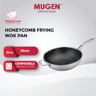 HappyCook Honeycomb Stainless Steel Frying Wok Pan (34cm)