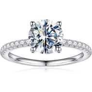 Turandoss 1.5CT Moissanite Rings for Women, D Color VVS1 Clarity Brilliant Round Cut Solitaire Lab C