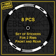 HED (8 or 12 pcs) 700c 30mm Wheel Rim Sticker Decal Vinyl for Road Bike