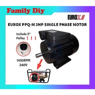 EUROX PPQ-M 3HP Single Phase Electric Induction Motor 1450RPM