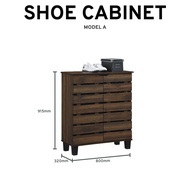 ！Shoe Cabinet Wooden Shoe Rack 2 Swing Door Shoe Storage Cabinet Tall Shoe Cabinet 4 Door