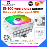 White Thermalright Si-100 ARGB Radiator 6 Heat Pipe 100Mm High AGHPIII CPU Cooler Intel Lga1700 1