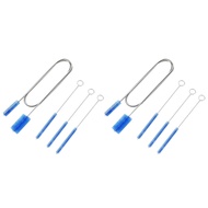 (ZKTI) 2Set Drain Brush Cleaner Kit 5Ft Long Elastic Double Nylon Brush 3 Straw Brushes for Aquarium