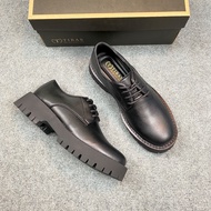 Tibas Full Grain Leather Chunky Derby Shoes, 5cm Height Increasing Men's Western Shoes CK01