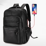 High Quality USB Charging Backpack Men PU Leather Bagpack Large Laptop Backpacks Male Mochilas Schoolbag For Teenagers Boys