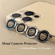 【3PCS】For iPhone 11 12 Pro Max Camera Lens Protector, iPhone 12 11 Pro Max Camera Lens Protector，Premium HD Tempered Glass Metal Ring Aluminum Alloy Lens Screen Cover Film