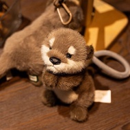 Plush otter doll bag charm, doll, backpack ornament, cute backpack accessory, otter gift keychain