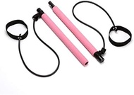 Multifunction Yoga Resistance Bands Pilates Bar Kit Muscle Training Bar Home Fitness Exercise (Color : Pink)