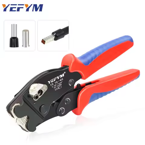 Ferrule Crimping Tool YE 16-4H Tubular Terminals 0.08-16mm²/30-5AWG Mini Pliers Adjust Knob To Contr