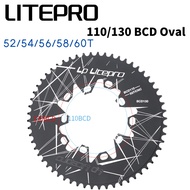 Litepro Oval Chainring 130 110 BCD Folding Bike Super Light Chain Wheel Crank Crankset 130BCD 52T 54