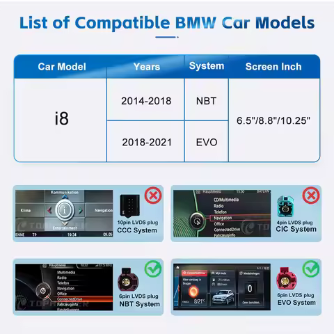 Wireless CarPlay Android Auto Box Adapter for BMW i8 2014-2021 NBT EVO System with AirPlay AutoLink 