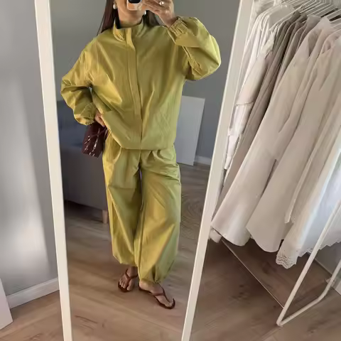2025 Women Fall Autumn Sports style Jacket and Pants sets