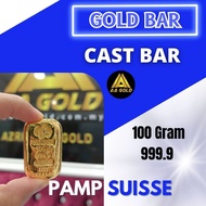 PAMP SUISSE - 100 GRAM GOLD CAST BAR 999.9
