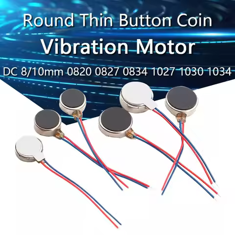 DC 3V 3.7V 8mm/10mm 0820 0827 0834 1027 1030 1034 Round Thin Vibration Motor Button Coin Vibrating M