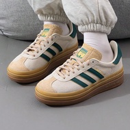 Adidas Adidas clover รองเท้าผู้หญิง 2025 ใหม่ GAZELLE BOLD รองเท้ากีฬาหนังกลับแบบคลาสสิกพื้นหนา รองเ