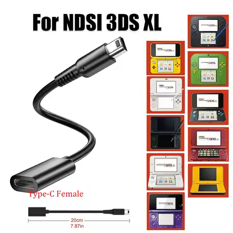 1PC For NDSI 3DS 2DS XL/LL New 3DSLL /3DSXL 2DSXL 2DSLL Power Line USB C Charger Cable Cord Wire Typ