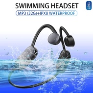 Bone Conduction Headphones IPX8 Waterproof Swimming Headset MP3 Built-in 32G Bluetooth Headphones Mic for Sport Cycling Driving