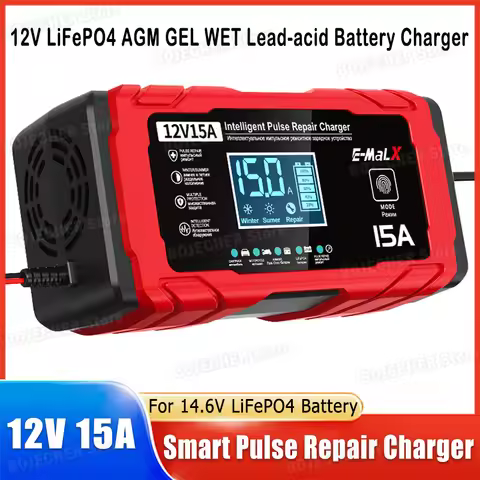 14.6V 15A Lifepo4 Battery Smart Pulse Repair Charger 12V 15A 24V 8A Electric Motorcycles Charger For