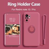 XiaoMi Silicone Soft Phone Casing For Xiaomi Mi 11 10T Lite Redmi Note 10 Pro Stand Ring Shockproof Case Cover
