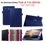 For Samsung Galaxy Tab A 7.0 (2016) SM-T285 T280 T280N T281 Tablet Ultra-thin PU Leather Case Adjustable Folding Stand Cover Full Body Protective Cover