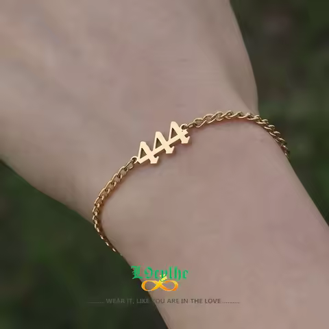 111 222 333 444 555 666 777 888 999 Angel Number Bracelet BFF Jewelry Lucky Pulseras Mujer Stainless