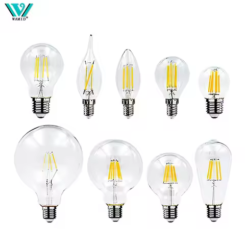 LED Retro Edison Bulb E14 E27 AC 220V 2W 4W 6W 8W Vintage Glass Lamp C35 G45 A60 ST64 G80 G95 G125 L