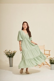 飄逸面料荷葉邊連衣裙  - TUAIFU : 薄荷綠