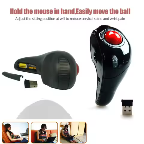 CHYI 2.4G Wireless Trackball Mouse USB Air Laser Mouse Ergonomic Handheld Optical Mause For Laptop P