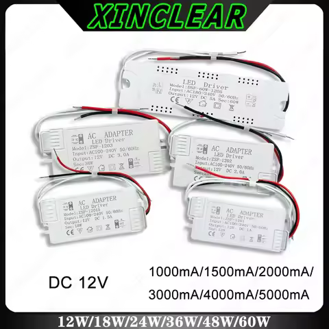 DC12V LED Driver 1000mA 1500mA 2000mA 3000mA 4000mA 5000mA Lighting Transformers For 12W 18W 24W 36W
