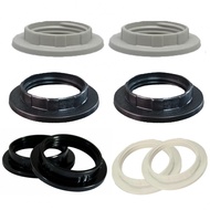 E27/E14 Lamp Bulb Holder Collar Ring Adaptor Choose Black or White Adjust to Fit
