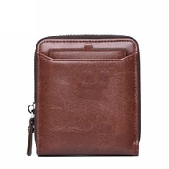 7svf Men's leather wallet, commercial credit card holder, RFID blocking pocket, coin wallet, zipper wallet, men's high-qualityMen Wallets