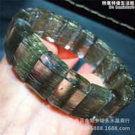 天然銀鈦晶手排 發晶手排 寬板滿絲鈦晶手排 男女款鈦晶手排 