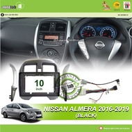 Android Player Casing 10" Nissan Almera 2016-2019 (Black)  with Socket Nissan CB-12 &amp; Antenna Join