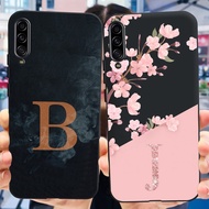 For Samsung Galaxy A90 5G Case SM-A908B Cover Fashion A Z Letters Flower Black Silicone Phone Case F