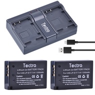 Tectra 2Pcs LP-E17 Replacement Battery+ USB 2-Channel Charger for Canon EOS M3 750D 760D  EOST6i