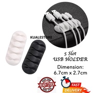 1PC Multipurpose Cable Holder 5 Slot / Cable Organizer Fixer / USB Charger Cable Holder Fixer / Cabl