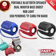 PORTABLE SPEAKER A005 BLUETOOTH WOOFER BASS BOOSTED SPEAKER RGB LIGHT USB DISK TF CARD FM RADIO RECH